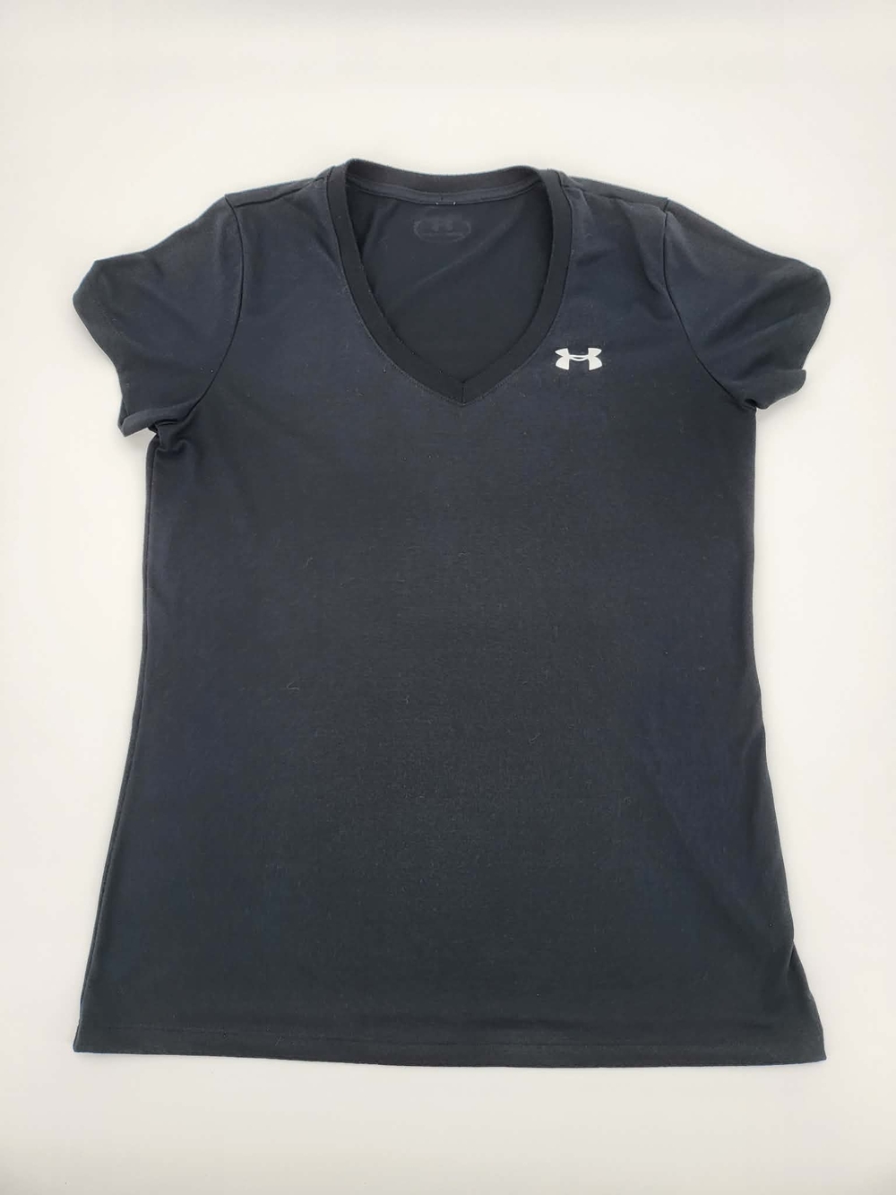 Under Armour Women's Black V-Neck Athletic Tee with Logo